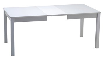 Кухонный раздвижной стол Нагано-2 стекло белое opti (хром-лак) в Смоленске - предосмотр 1