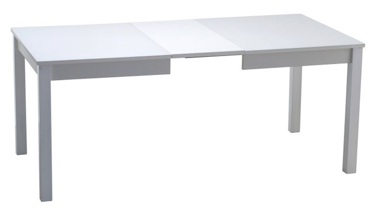 Кухонный раздвижной стол Нагано-2 стекло белое opti (хром-лак) в Смоленске - изображение 1