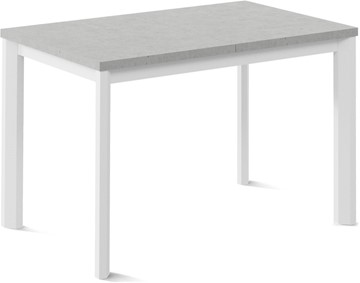 Кухонный раскладной стол Нагано-2L (ноги металлические белые, светлый цемент) в Смоленске