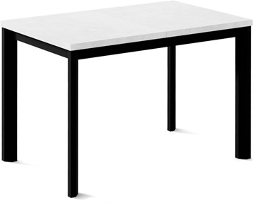 Раздвижной стол Нагано-3L (ноги черные, белый цемент) в Смоленске