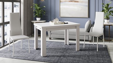 Кухонный стол раздвижной Норман тип 1, цвет Белый/Стекло белый глянец в Смоленске - предосмотр 3
