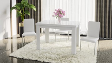 Кухонный стол раздвижной Норман тип 1, цвет Белый/Стекло белый глянец в Смоленске - предосмотр 4