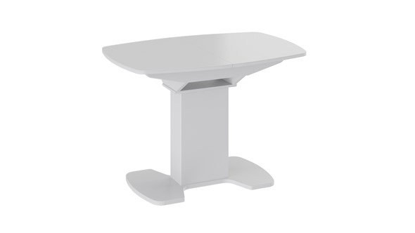 Кухонный раскладной стол Портофино (СМ(ТД)-105.01.11(1)), цвет  Белый глянец/Стекло белое в Смоленске - изображение
