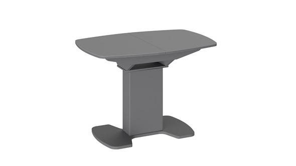Кухонный стол раскладной Портофино (СМ(ТД)-105.01.11(1)), цвет Серое/Стекло серое матовое LUX в Смоленске - изображение