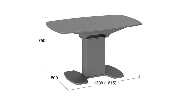 Раздвижной стол Портофино (СМ(ТД)-105.02.11(1)), цвет Серое/Стекло серое матовое LUX в Смоленске - изображение 1