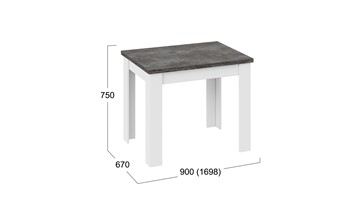 Кухонный раскладной стол Промо тип 3 (Белый/Ателье темный) в Смоленске - предосмотр 4
