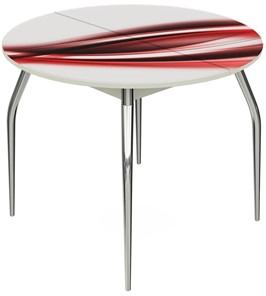Обеденный раздвижной стол Ривьера - Круг, ноги метал. крашеные №24, ФП (Текстура №50) в Смоленске