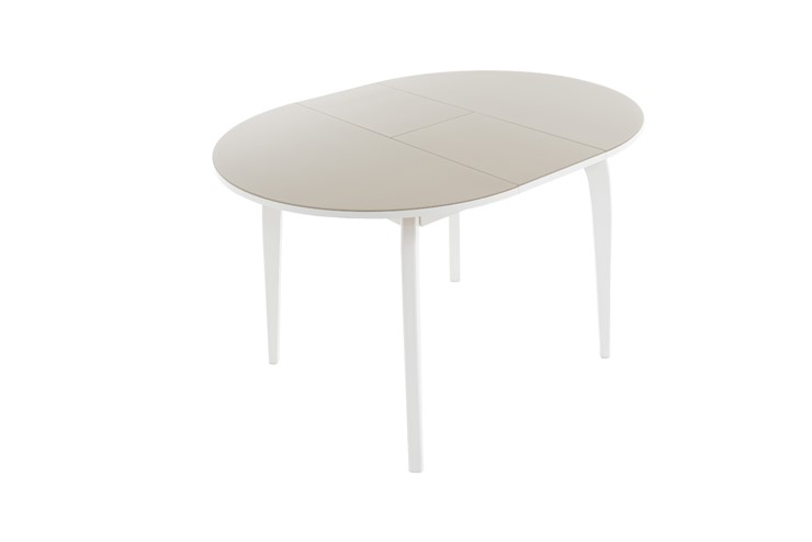 Обеденный раздвижной стол Ривьера исп. круг хром №5 (стекло белое/черный) в Смоленске - изображение 2