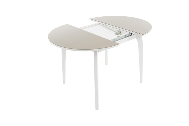 Обеденный раздвижной стол Ривьера исп. круг хром №5 (стекло белое/черный) в Смоленске - изображение 7