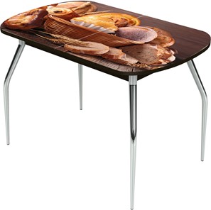 Кухонный раскладной стол Ривьера исп.1 ноги метал. крашеные №24 Фотопечать (Хлеб №3 в Смоленске