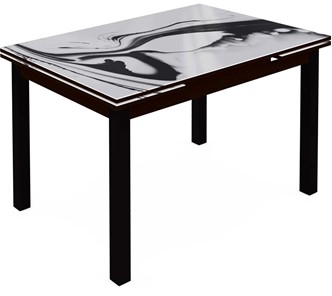 Обеденный раздвижной стол Шанхай исп.2 ноги хром №10 (Exclusive h187/черный) в Смоленске
