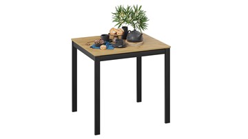 Кухонный стол раздвижной Слайд тип 1 (Черный муар, Дуб Крафт золотой) в Смоленске - предосмотр