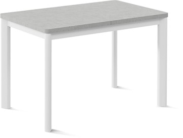 Раздвижной стол Токио-1L (ноги металлические белые, светлый цемент) в Смоленске