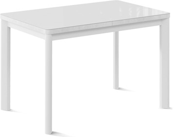 Раздвижной стол Токио-2G (ноги металлические белые, cтекло cristal/белый цемент) в Смоленске