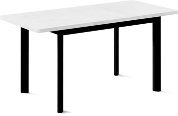 Кухонный стол раздвижной Токио-2L (ноги металлические черные, белый цемент) в Смоленске - предосмотр 1