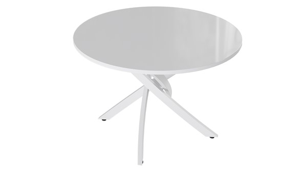 Обеденный стол Diamond тип 2 (Белый муар/Белый глянец) в Смоленске - изображение