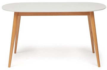 Обеденный стол MAX (Макс) бук/мдф 140х80х75 Белый/Натуральный Бук арт.10462 в Смоленске