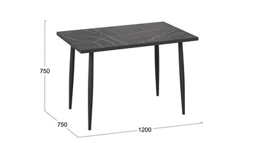 Кухонный стол Невада ДП1-02-08 (Черный мрамор/Черный матовый) в Смоленске - предосмотр 3