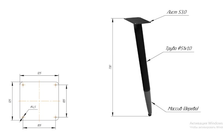 Кухонный обеденный стол SHT-TU12 (4 шт.)/ТT8 60/60 (черный/темный орех/прозрачный лак/коричневая сепия) в Смоленске - изображение 1