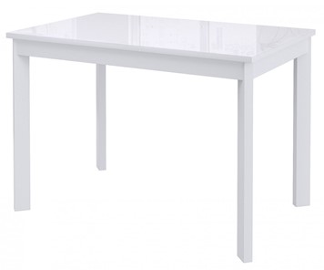 Обеденный раздвижной стол Dikline Ls110, стекло белое/ножки белые в Смоленске