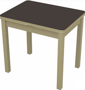 Кухонный стол раскладной Бари дерево №8 (стекло коричневое/дуб выбеленный) в Смоленске