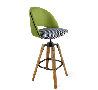 Барный стул SHT-ST34-3 / SHT-S93 (оливковый/гусиная лапка/браш.коричневый/черный муар) в Смоленске