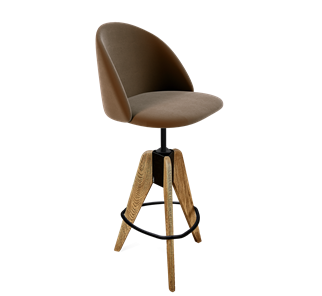 Барный стул SHT-ST35 / SHT-S92 (кофейный ликер/браш.коричневый/черный муар) в Смоленске