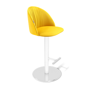 Барный стул SHT-ST35-1 / SHT-S128 (имперский жёлтый/хром/белый муар) в Смоленске