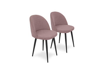 Комплект из 2-х обеденных стульев Лайт розовый черные ножки в Смоленске - предосмотр