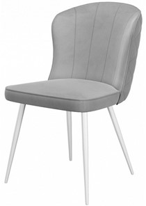 Мягкий стул 209, микровелюр B22 grey, ножки белые в Смоленске - предосмотр