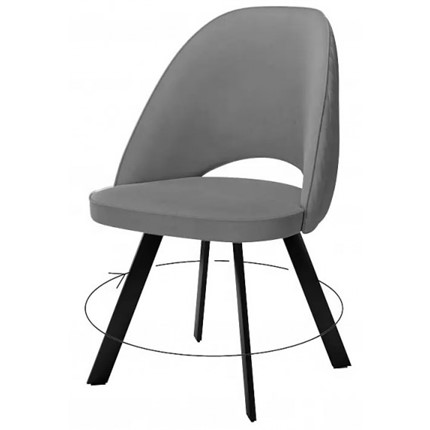 Кухонный стул 228 Поворотный, Микровелюр серый / опоры черные в Смоленске - изображение