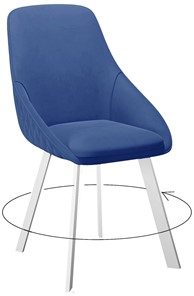 Обеденный стул 246 Поворотный, Микровелюр Z20 Синий / опоры белые в Смоленске