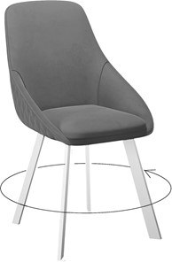 Обеденный стул 246 Поворотный, Микровелюр Z28 Темно-серый / опоры белые в Смоленске