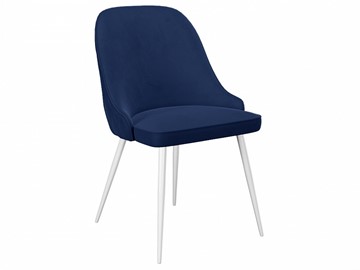 Кухонный стул 256, микровелюр К17 синий, ножки белые в Смоленске - предосмотр