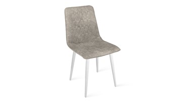 Обеденный стул Хьюго К1С (Белый матовый/Микровелюр Wellmart Dark Beige) в Смоленске