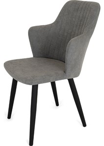 Обеденный стул Кубика Йорк, ноги черные круглые XXL (R38)/велюр T180 Светло-серый в Смоленске