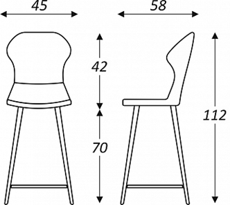 Обеденный стул Марио барный(Аквамарин Т179/ноги черные) в Смоленске - предосмотр 5