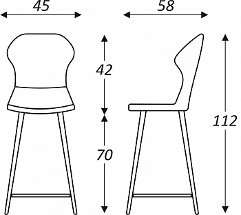 Обеденный стул Марио барный(Аквамарин Т179/ноги черные) в Смоленске - изображение 5