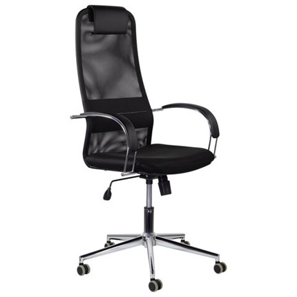Кресло офисное Brabix Premium Pilot EX-610 CH (хром, ткань-сетка, черное) 532417 в Смоленске - изображение