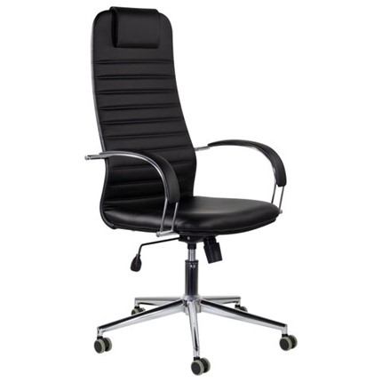 Кресло компьютерное Brabix Premium Pilot EX-610 CH (хром, кожзам, черное) 532418 в Смоленске - изображение