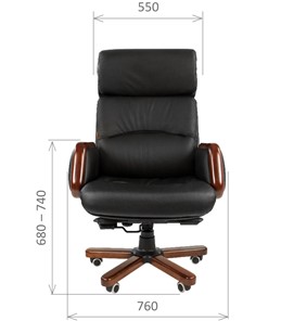 Кресло компьютерное CHAIRMAN 417 кожа черная в Смоленске - предосмотр 1