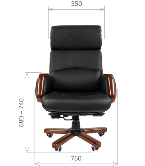Кресло компьютерное CHAIRMAN 417 кожа черная в Смоленске - изображение 1