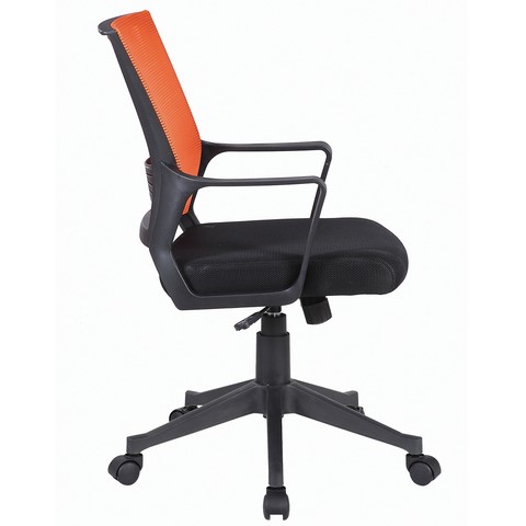 Кресло компьютерное Brabix Balance MG-320 (с подлокотниками, комбинированное черное/оранжевое) 531832 в Смоленске - изображение 1
