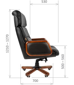 Кресло компьютерное CHAIRMAN 417 кожа черная в Смоленске - предосмотр 2