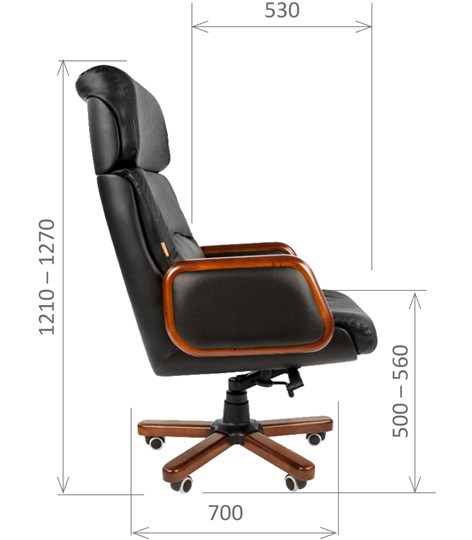 Кресло компьютерное CHAIRMAN 417 кожа черная в Смоленске - изображение 2
