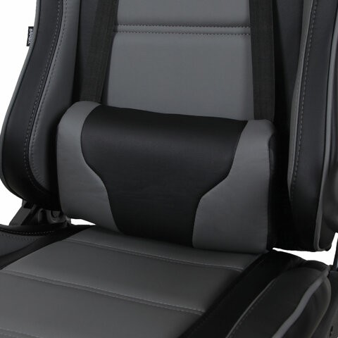Кресло Brabix GT Racer GM-100 (две подушки, экокожа, черное/серое) 531926 в Смоленске - изображение 7