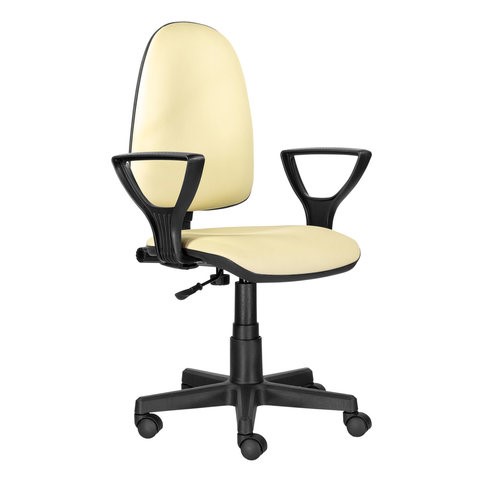 Офисное кресло Brabix Prestige Ergo MG-311 (регулируемая эргономичная спинка, кожзам, бежевое) 531878 в Смоленске - изображение 2