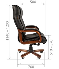 Офисное кресло CHAIRMAN 653 кожа черная в Смоленске - предосмотр 2