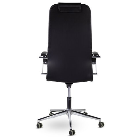 Кресло компьютерное Brabix Premium Pilot EX-610 CH (хром, кожзам, черное) 532418 в Смоленске - изображение 4
