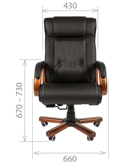 Офисное кресло CHAIRMAN 653 кожа черная в Смоленске - изображение 1